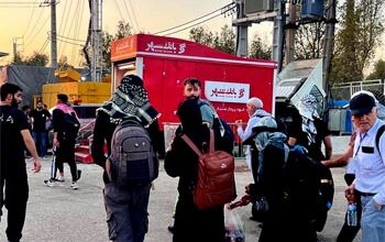 خدمات رسانی خودپردازهای سیار بانک شهر به زائران حسینی