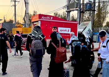 خدمات رسانی خودپردازهای سیار بانک شهر به زائران حسینی