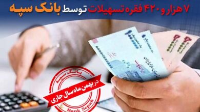 بانک سپه ؛ پیشرو در پرداخت تسهیلات به مشتریان