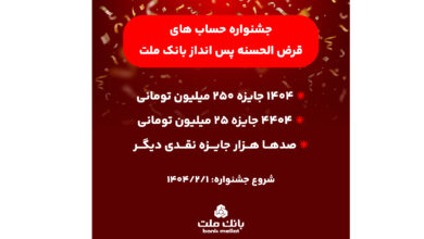 1404 جایزه نقدی 250 میلیون تومانی به همراه هزاران جایزه نقدی دیگر